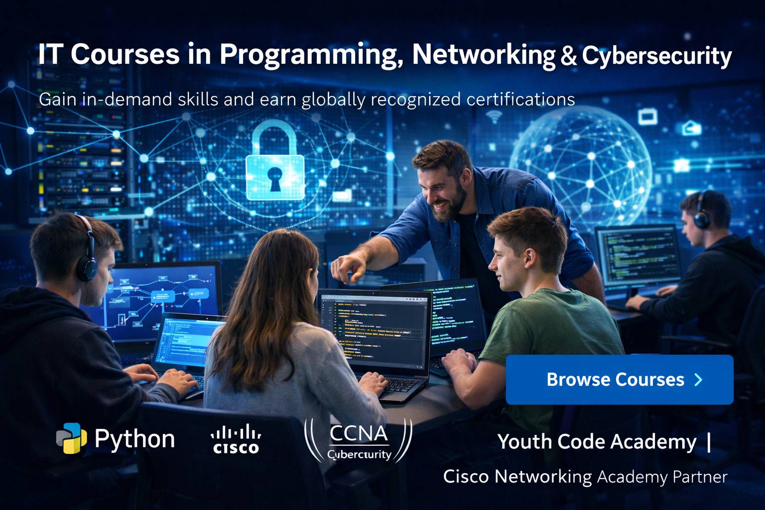 Alegerea directiei de reconversie in IT intre networking, cybersecurity si Python